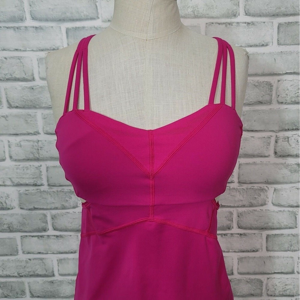 Lululemon Size 4 Exquisite Tank 2 Jeweled Magenta Strappy Back Workout Gym - Picture 4 of 12